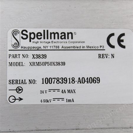 X3839 XRM50P50X3839美国SPELLMAN斯派曼高压电源