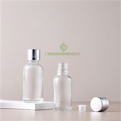 工厂现货透明精油瓶子空瓶铝盖玻璃瓶乳液瓶分装瓶化妆品瓶子1003