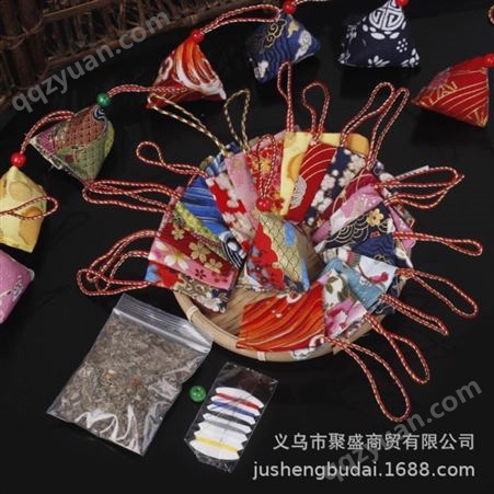 端午香包小挂件三角粽子香囊艾叶驱蚊手工diy材料包香袋和风空袋
