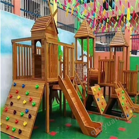 1082博康非标定制幼儿园 实木滑梯 户外大型不锈钢滑梯 攀爬滑梯设施