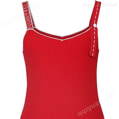 服装货源 红色短款上衣内搭时尚修身吊带背心